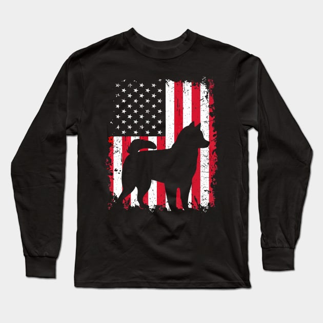 Alaskan Klee Kai 4Th Of July Shirt American Usa Flag Dog Tee Long Sleeve T-Shirt by Miss Ariane Von DDS